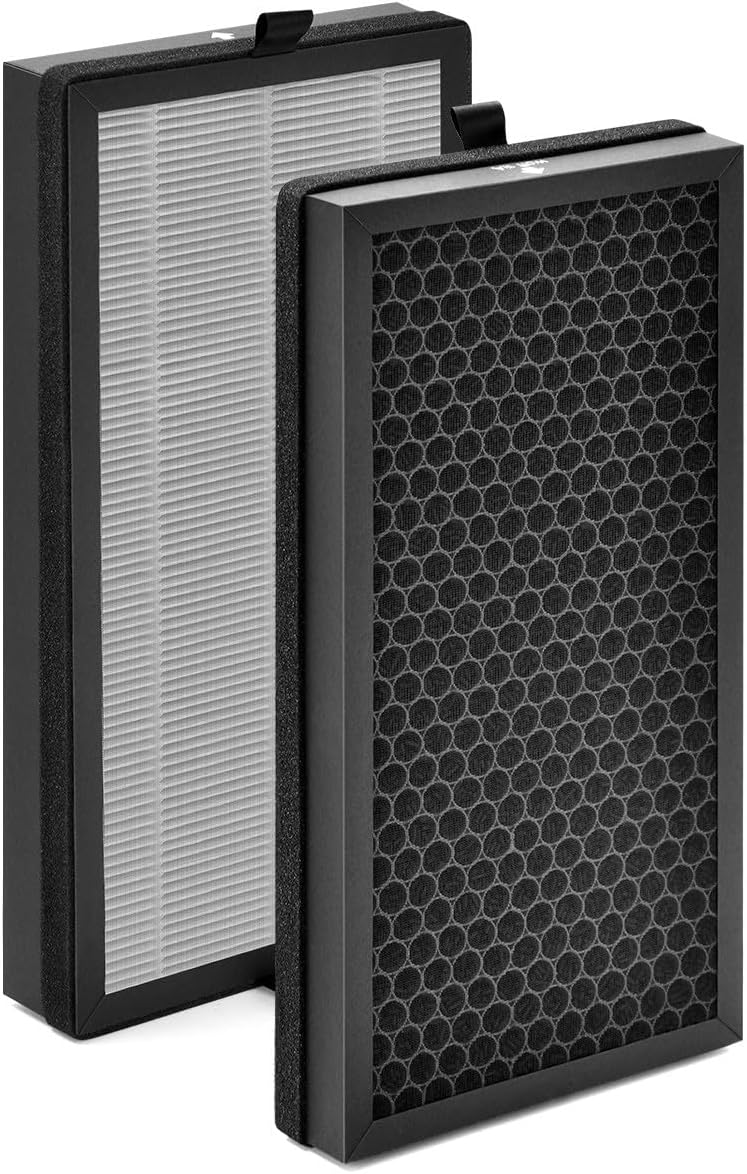 2 Pcs KF310 True HEPA Filter Replacement Compatible with Kenmore 1500e Series PM3020 Air Puri-fier, Part Number KF310, H13 Ture HEPA for Home Clean, Activated Carbon for Smoke, Odors