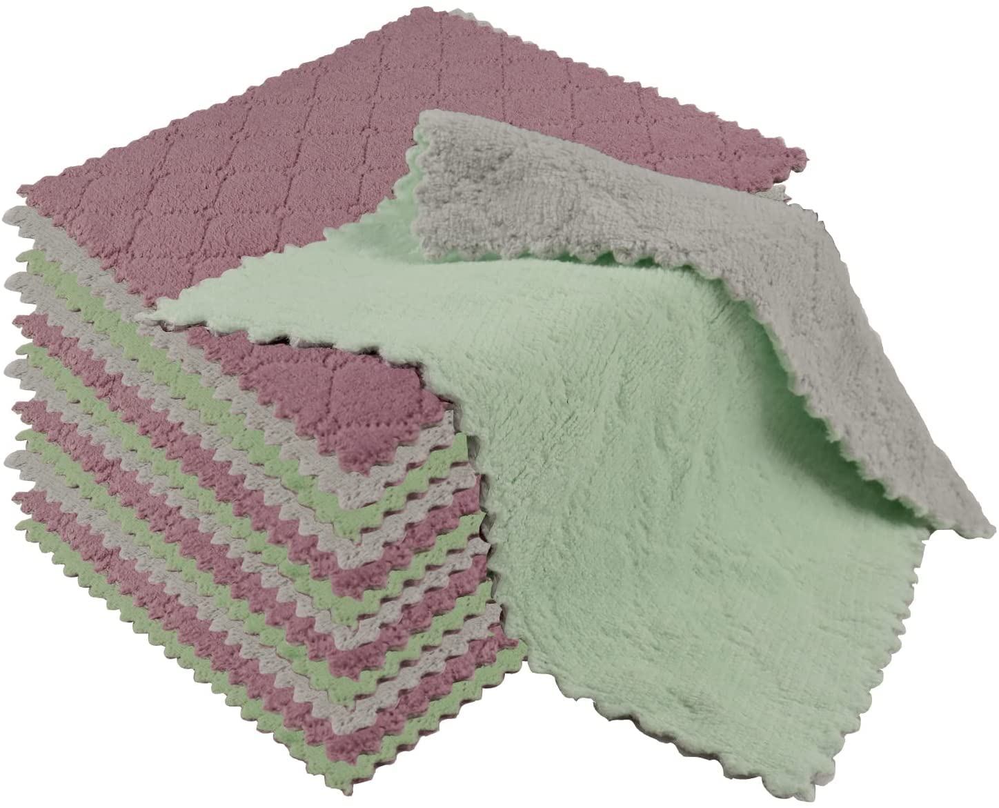 Generic 12Pcs Microfiber Cleaning Cloth All-Purpose Cleaning Towels Softer Highly Absorbent Coral Velvet Dish Rags 9 85 X