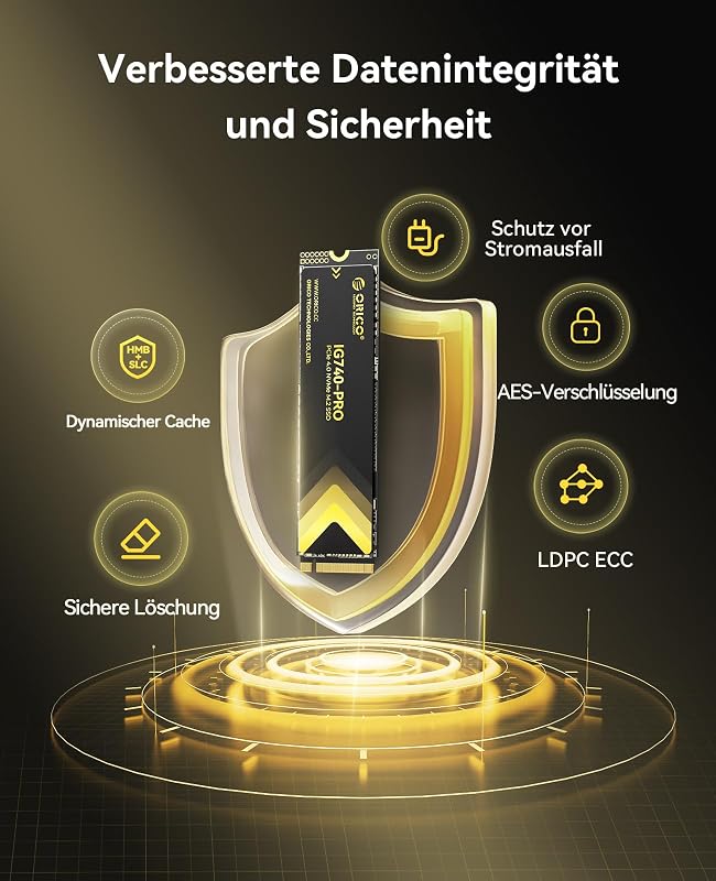 ORICO IG740PRO 2TB M.2 NVMe SSD PCIe 4.0 - 7450 MB/s Sebesség, TLC 3D NAND, Hűtőbordával - Ipari és Otthoni Használatra, Laptop, PC, PS5 Kom