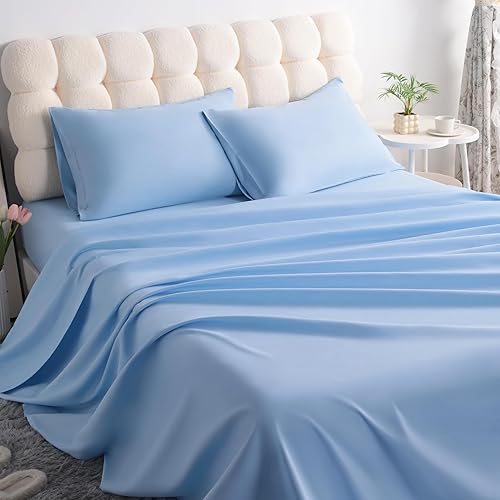 Vista 120 de NTBAY Juego de sábanas de 3 piezas, 100% microfibra tamaño individual, 1800 hilos, súper suave y acogedor, resistente a las arrugas, a la Aqua