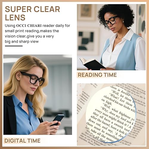 Miniatura 9 de OCCI CHIARI Gafas de lectura de gran tamaño para mujeres y lectores cuadrados