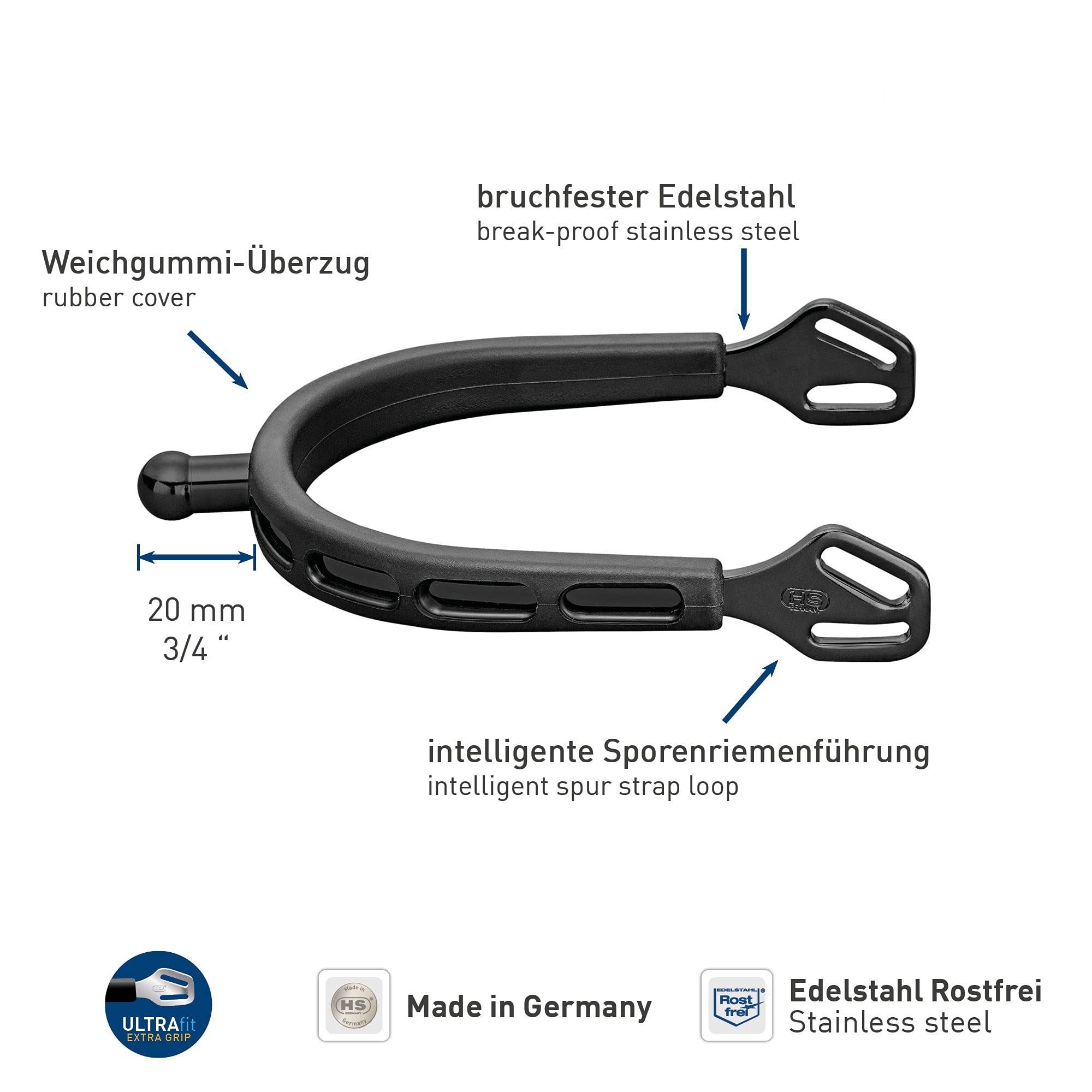 Sprenger Ultra FIT Extra Grip Sporen Black Grip