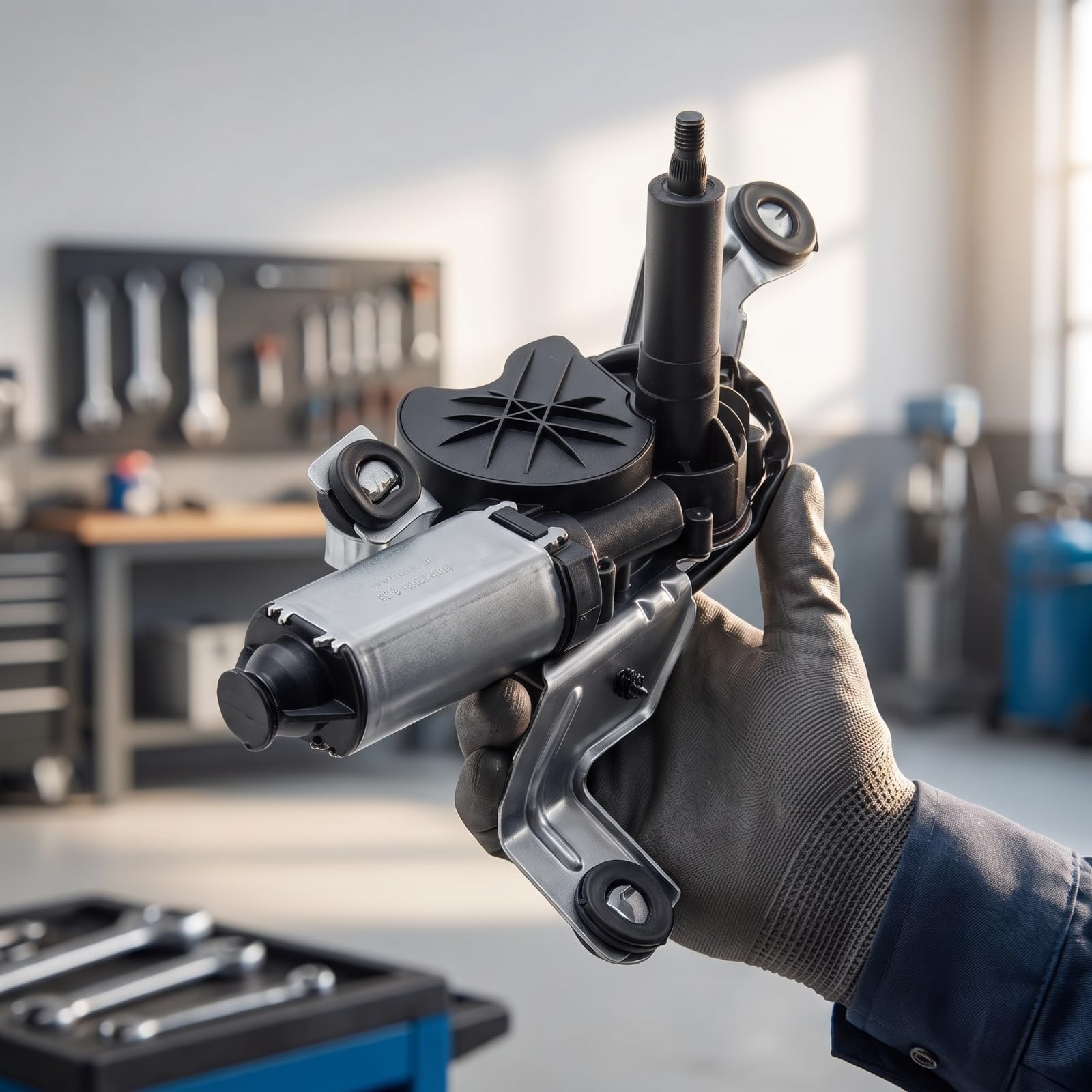 Tergicristallo Anteriore Motore Trasmissione Asta Leveraggio per Auto Componenti Auto Metallo Durevole con Staffe di Fissaggio Pre Adatto per Officina Riparazione Veicolo Uso Professionale