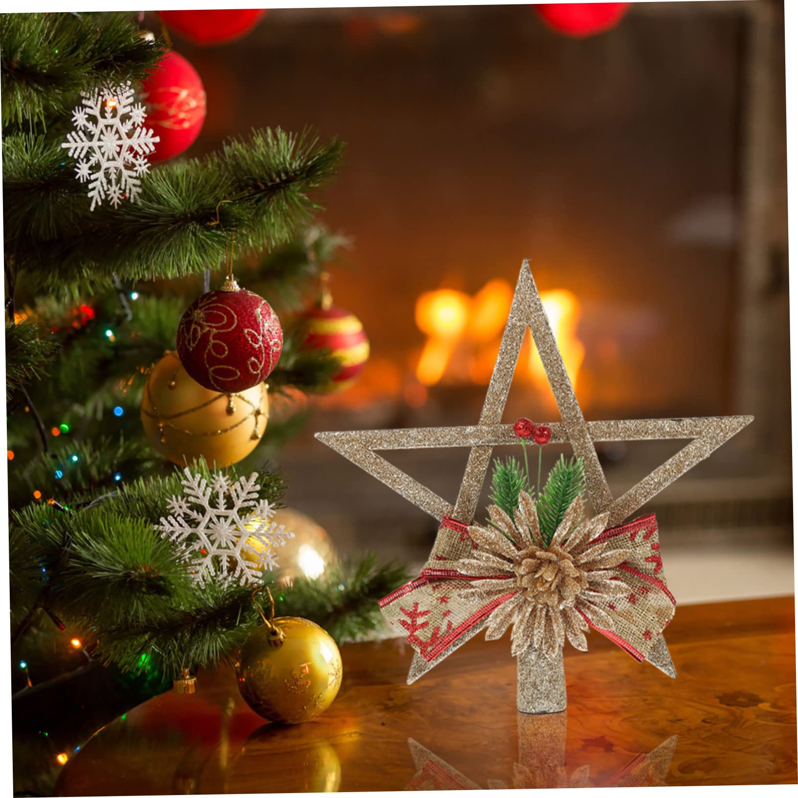 Alipis 5stücke Dekorative Weihnachtsbaumspitze Zackiger Stern Für Festliche Baumdekoration Wiederverwendbar Für Weihnachtsfeiern Und Fotokulissen