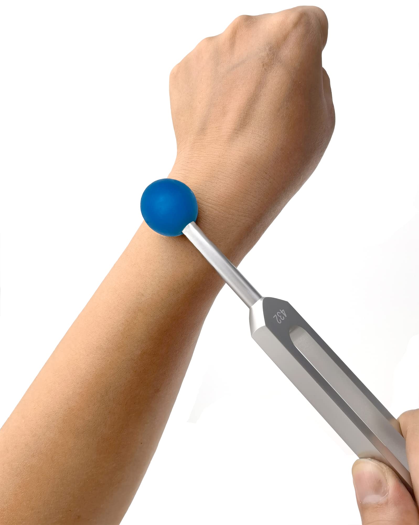432Hz Stimmgabel - Stimmgabel für DNA-Reparaturheilung - Metall entspannend - Chakra stärken - Stressabbau - Halten Sie Körper - Geist und Geist perfekt mit Silikonhammer und Reinigungstuch