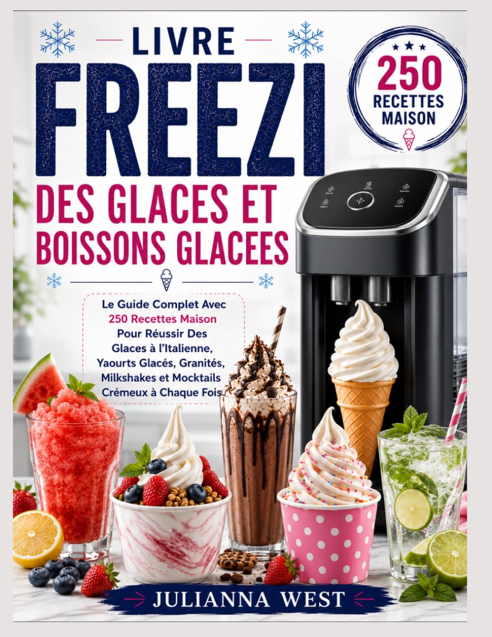 Livre Freezi Des Glaces et Boissons Glacees: Le Guide Complet Avec 250 Recettes Maison Pour Réussir Des Glaces à l’Italienne, Yaourts Glacés, Granités, Milkshakes et Mocktails Crémeux à Chaque Fois