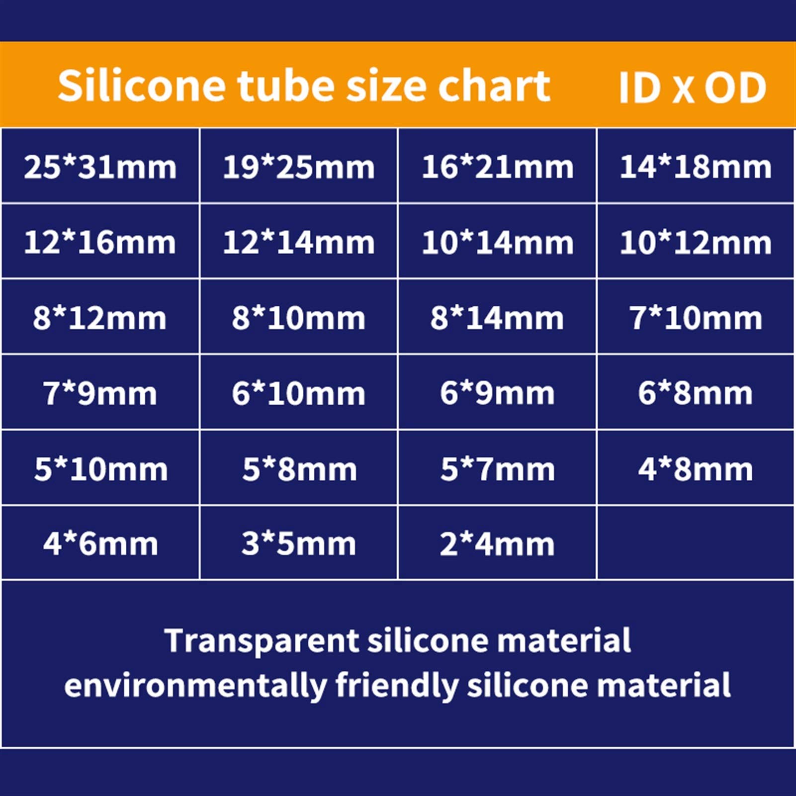 Tubo de goma de silicona flexible transparente, tubo de goma de silicona de 1 metro, varios tamaños (ID3 x OD5 mm)