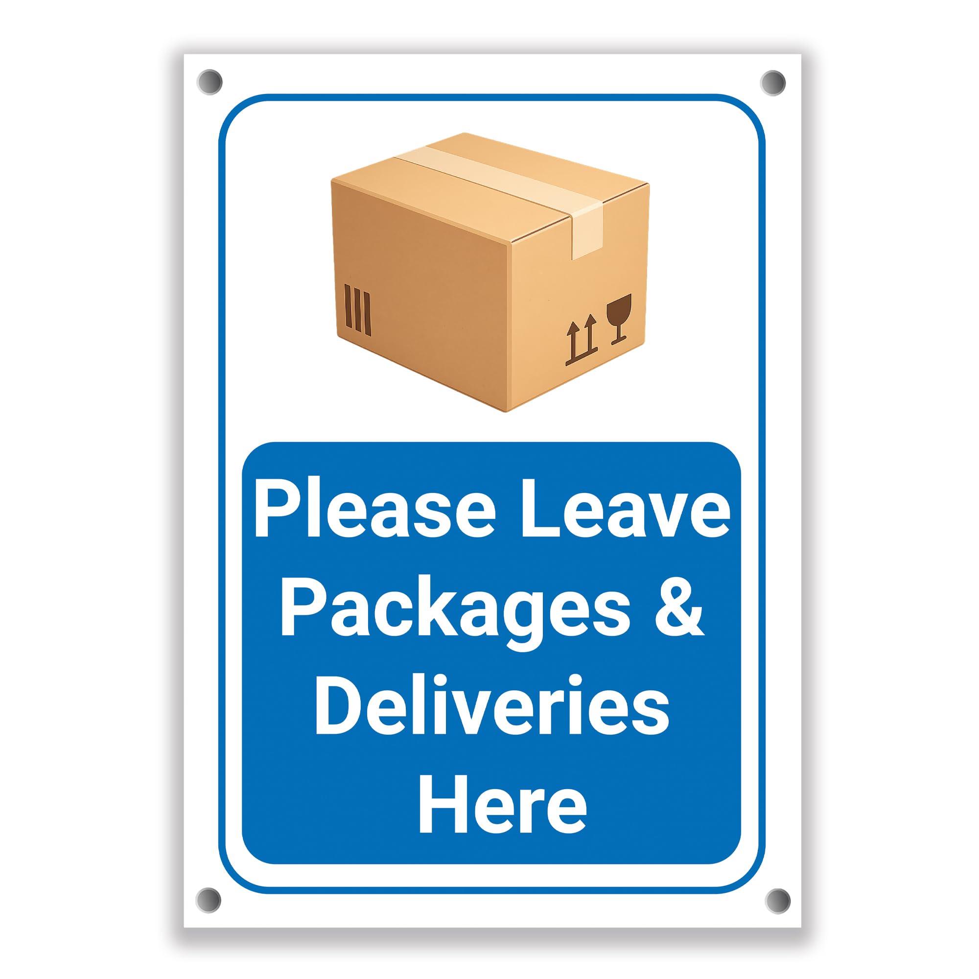 LP Lifestyle Please Leave Packages & Deliveries Here Sign – Durable Weatherproof Rust-Free PVC Delivery Notice for Outdoor Use at Homes, Offices & Businesses No.380 (A5 (148mm x 210mm) – Holes)