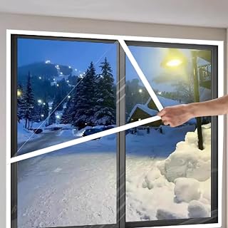 Winter Fenster Isolierfolie Thermo Cover,Transparente Sekundärverglasung Fensterabdichtungsfolie,Kälteschutzfolie,Energiesparfolie,für Schlafzimmer Küche Wohnzimmer (70x200cm/28"x79")