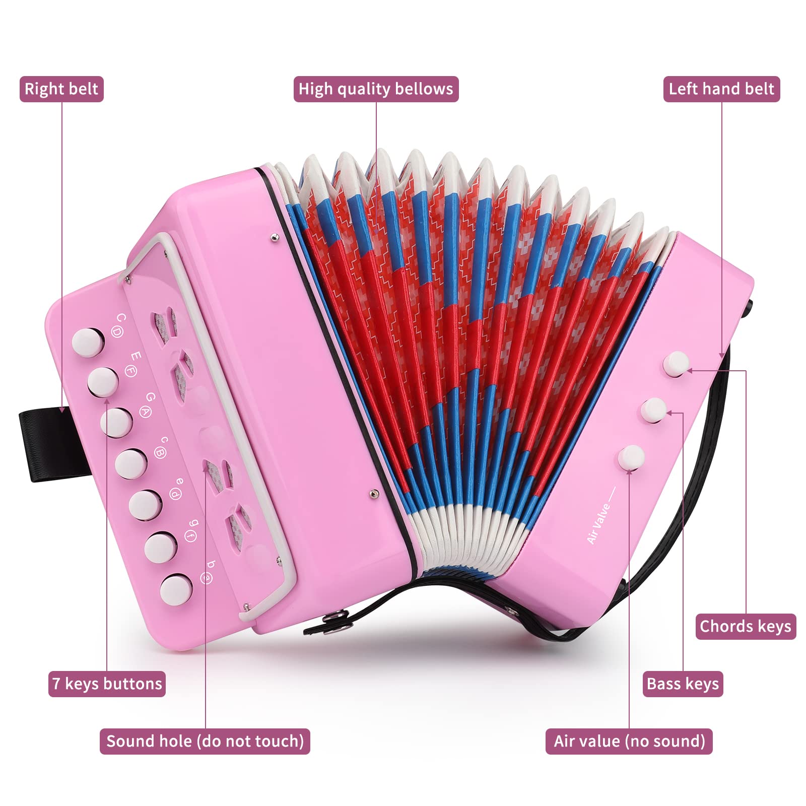 Amazon.com: Kids Accordion, 10 Keys Control Mini Accordion Toy