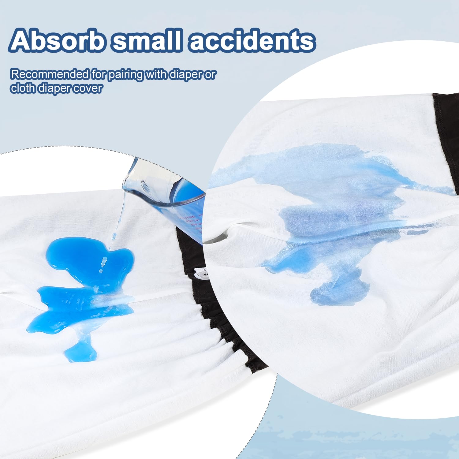 MOEMOE BABY Leakproof Diaper Pants for Potty Training 2 Packs Nighttime Diaper Short for Toddler Boys and Girls