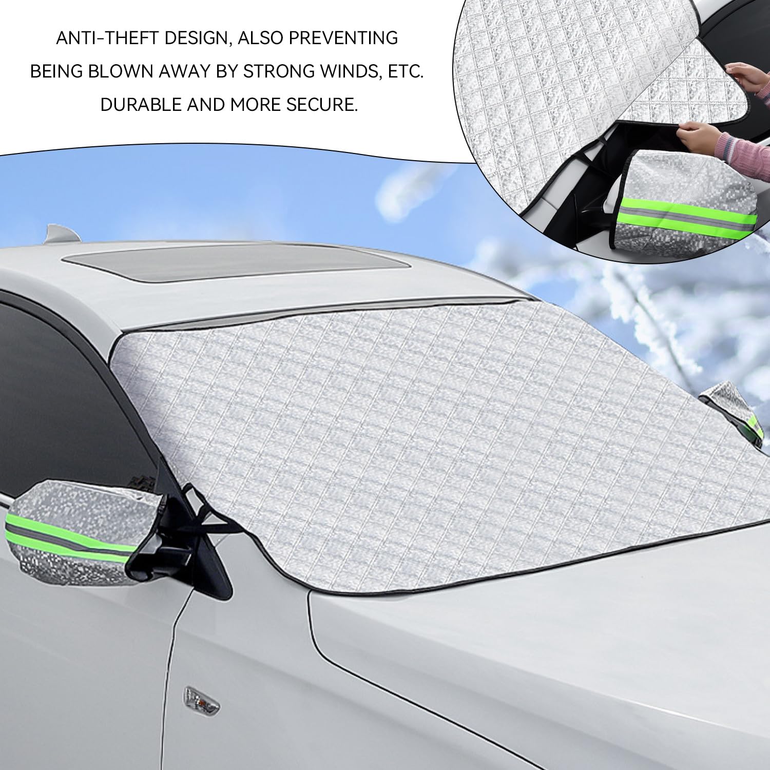 Maglia da Neve Parabrezza Protezione Magnetica Antigelo Parasole Accessori