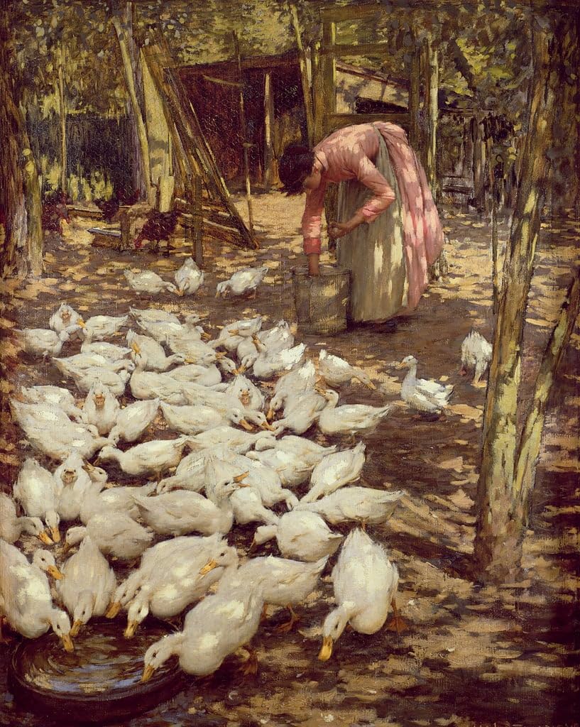 Cuadro en lienzo de Henry Herbert La Thangue, pintura mural para dormitorio, 60x90cm 5