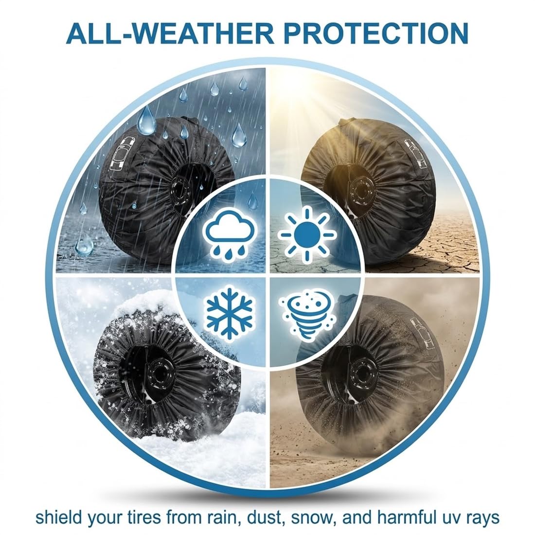 Copertura Universale per Ruota di Scorta Impermeabile Auto Protezione Decorativa Interna (Nero)