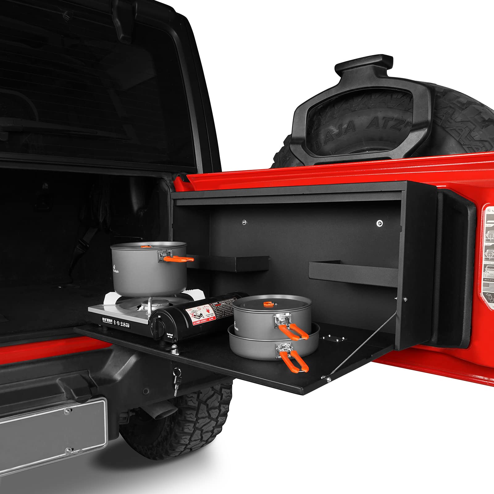 Amazon.com: Hooke Road Wrangler Tailgate Table Storage Lock Box  