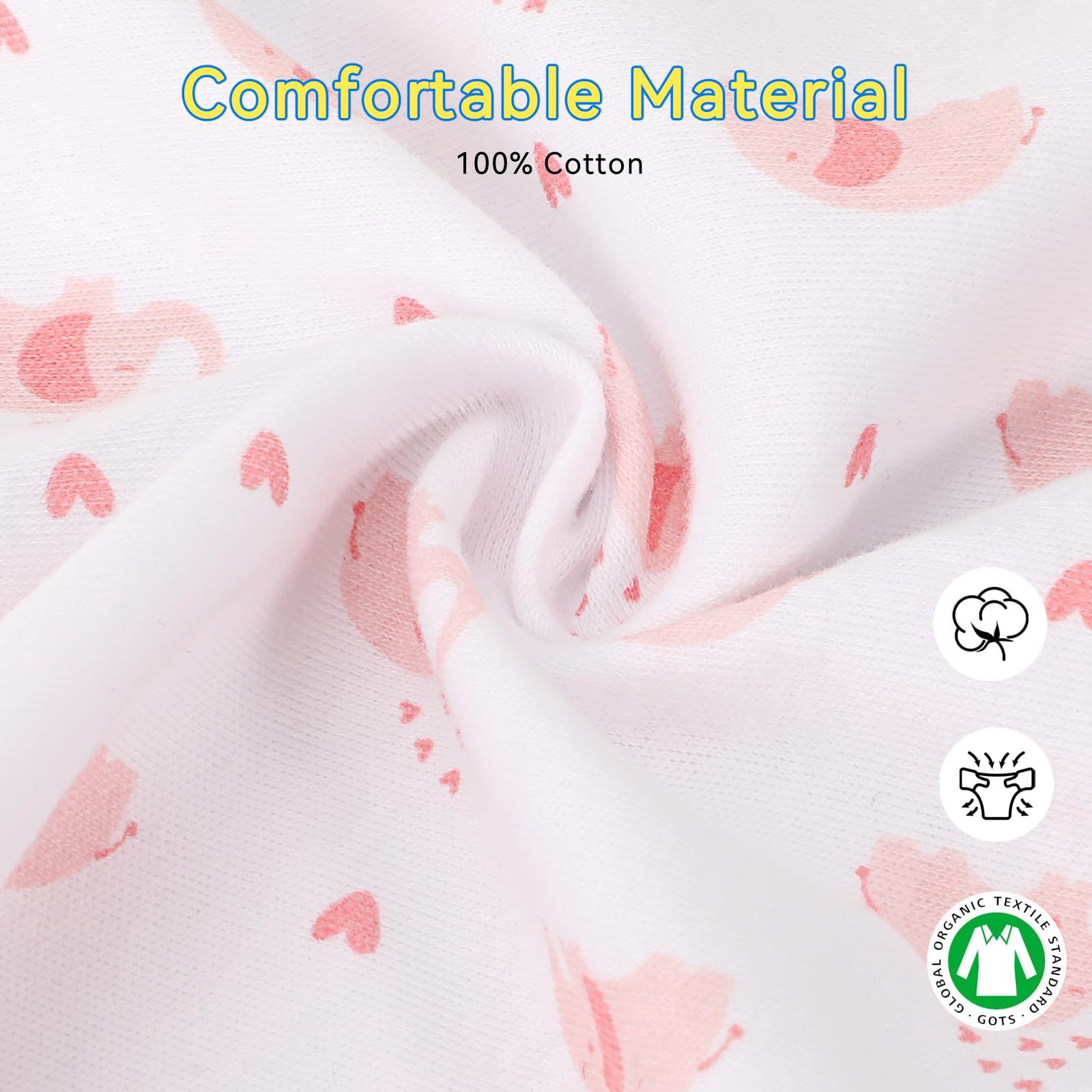 LANDICI 3 Pack Sleep Sack with Easy-Change, 100% Cotton Swaddles for Newborns, Swaddle 0-3 Months, Ergonomic Baby Swaddles Sleep Sack, Swaddle Blanket, Baby Essentials (Pink Zoo)