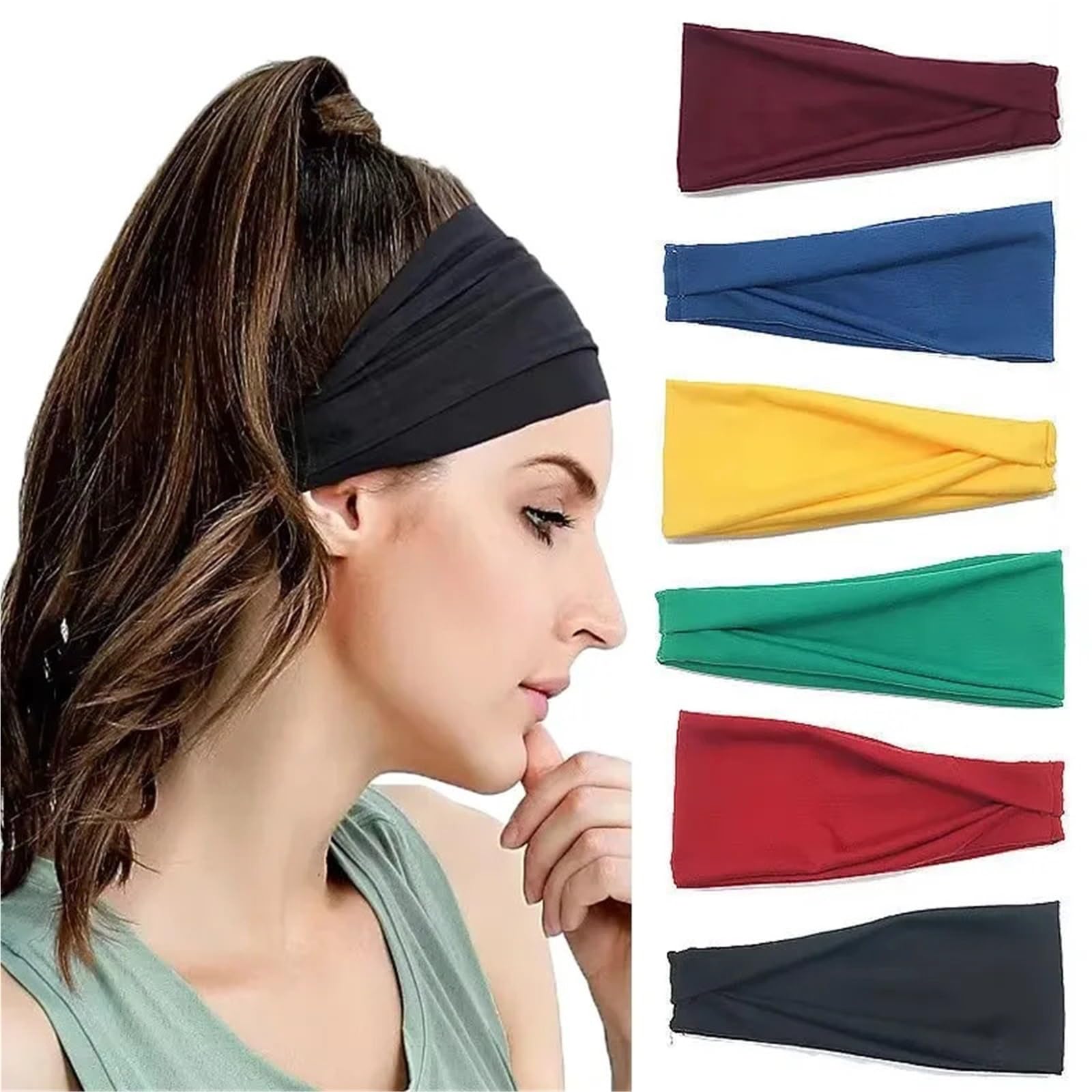 Fasce elastiche classiche antiscivolo for yoga, esercizi, traspiranti, accessori estivi for capelli, for uomo e donna Per Sport,Yoga