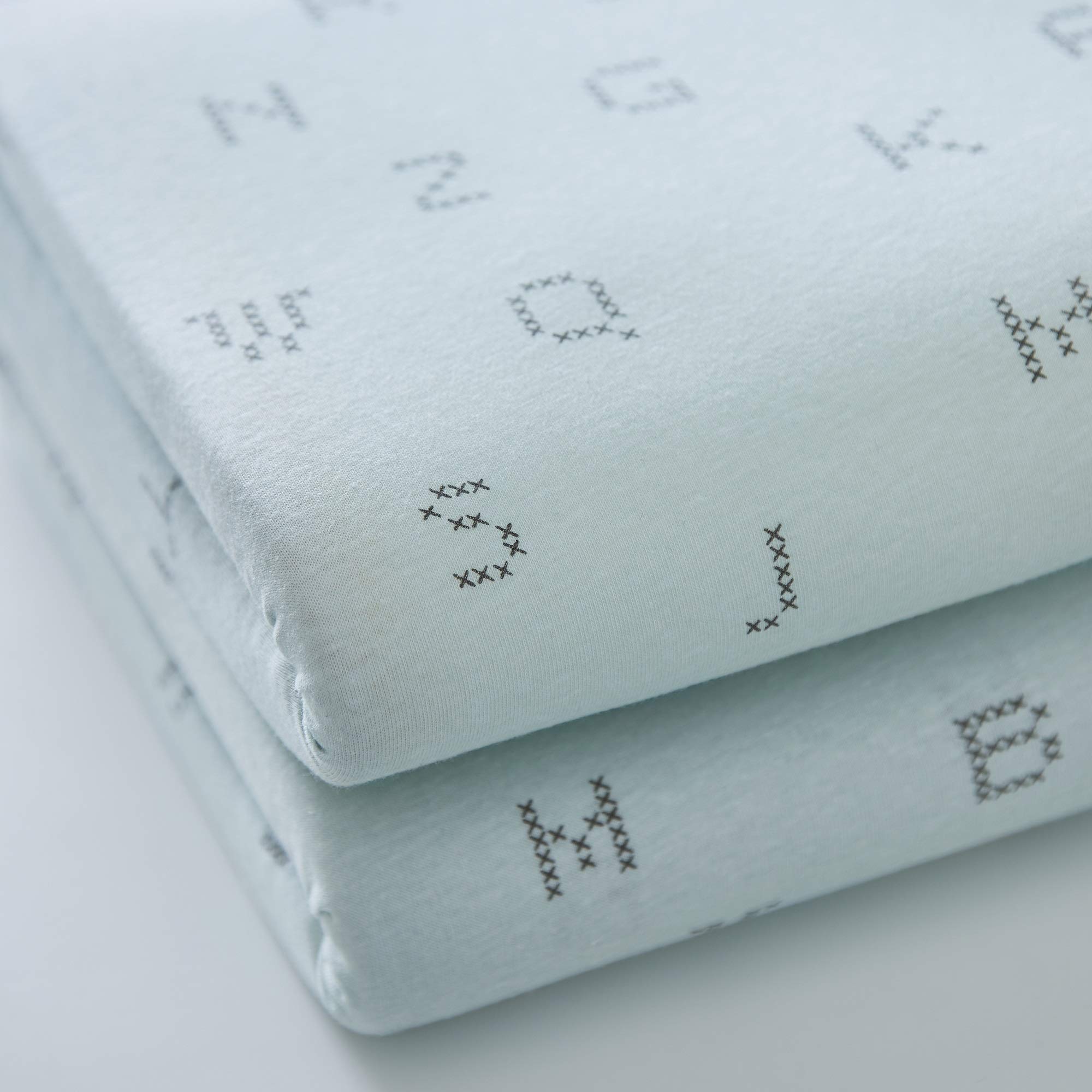 Silentnight Safe Nights Alphabet Fitted Sheet - Duck Egg - Moses Basket, Duck Egg Alphabet - Image 2
