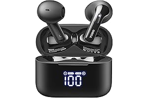 TOZO T21 True 5.3 Wireless Earbuds IPX8 Waterproof Stereo Sound Black