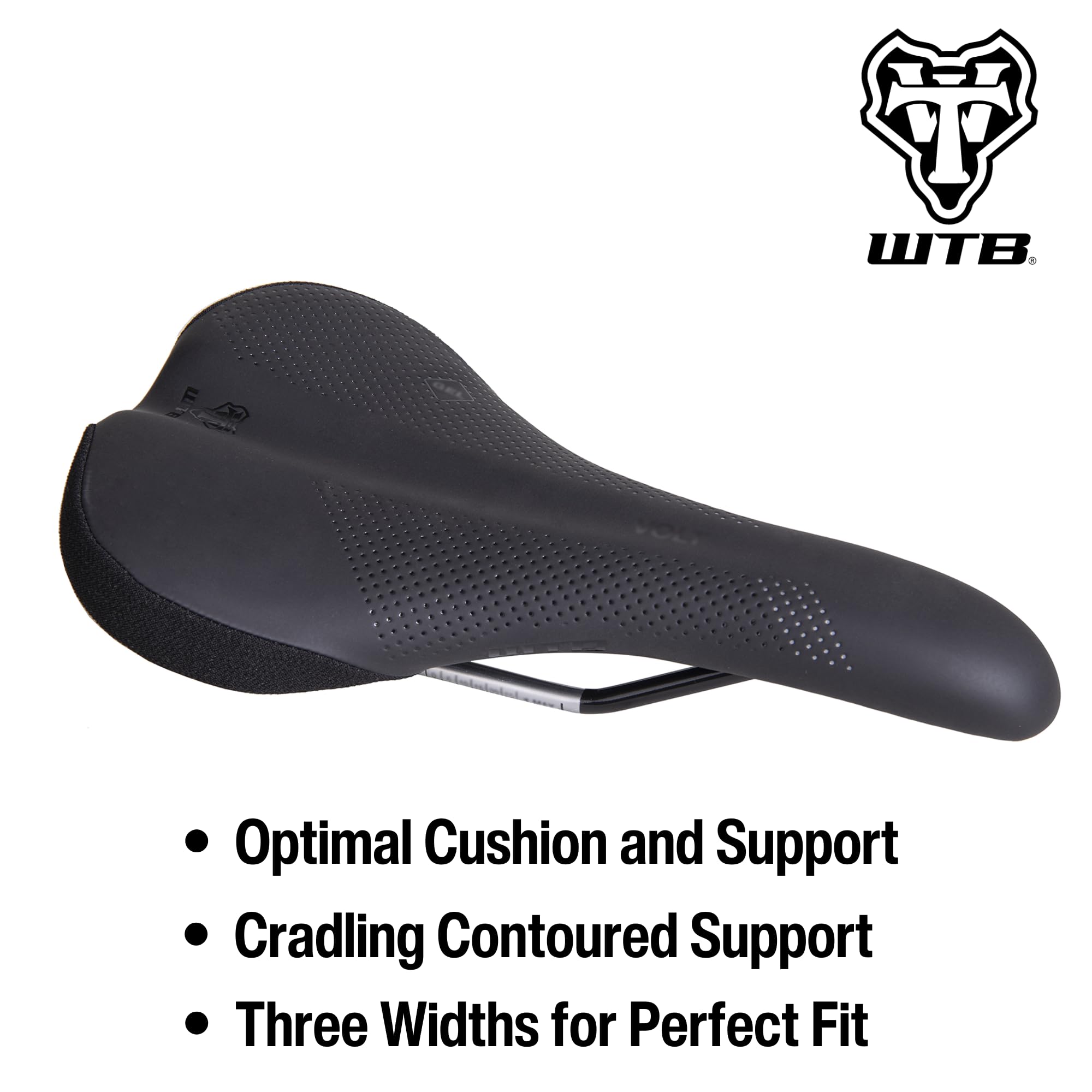 WTB Volt Bike Seat (Saddle) - Comfortable Medium Thickness Padding - Mountain, Gravel & E-Bikes (3 Sizes, 3 Rail Options)
