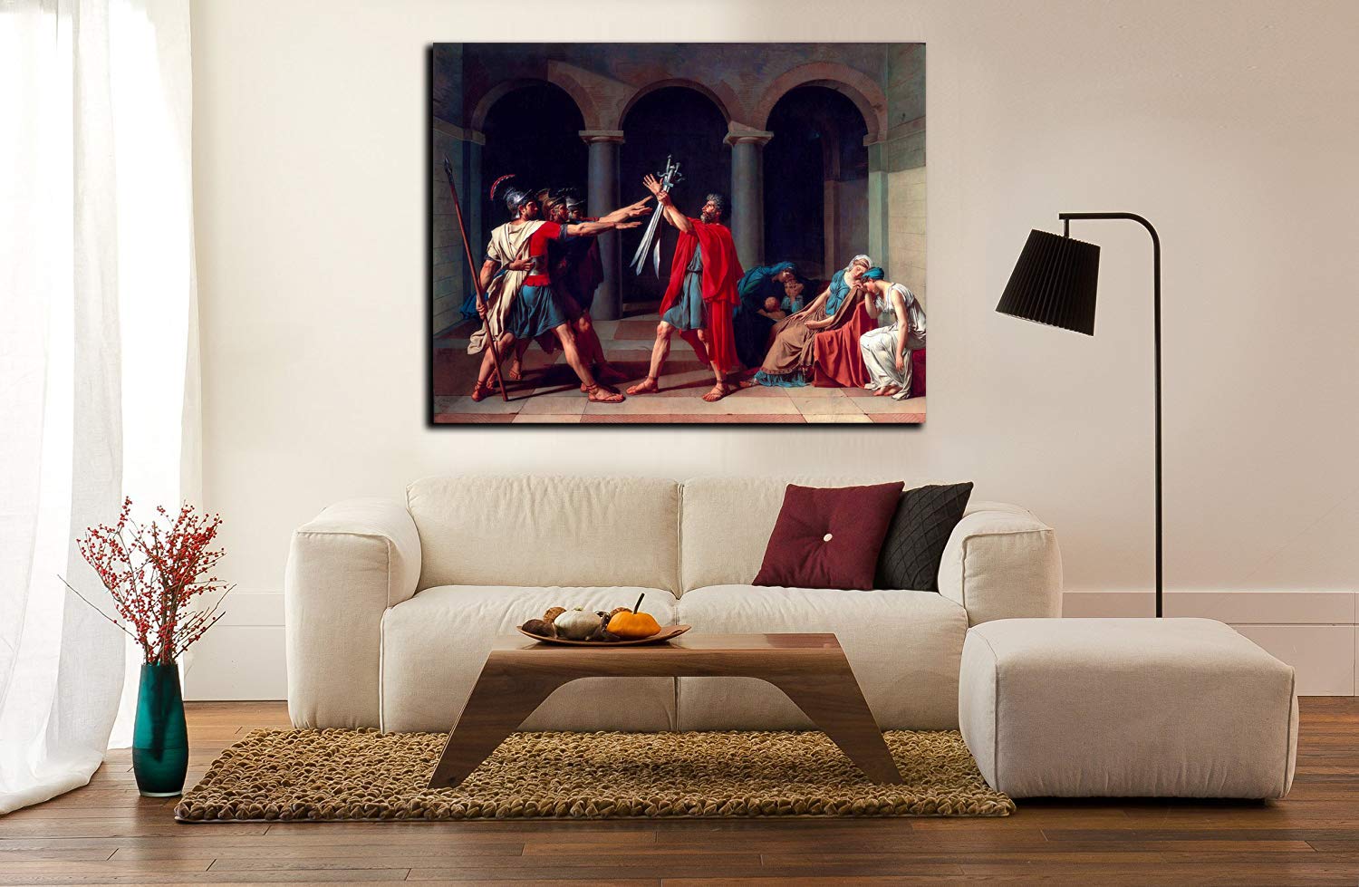 Quadro Il giuramento degli Orazi - Jacques-Louis David Quadro stampa su tela canvas con o senza telaio (QUADRO CON TELAIO IN LEGNO, CM 70X54)