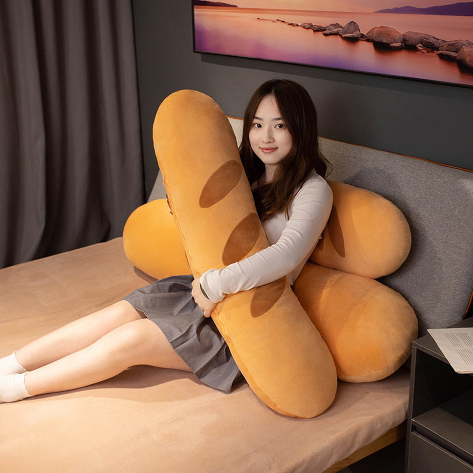 Amazon｜[BKVB] 抱き枕 クッション ロングクッション パン抱き枕 100cm