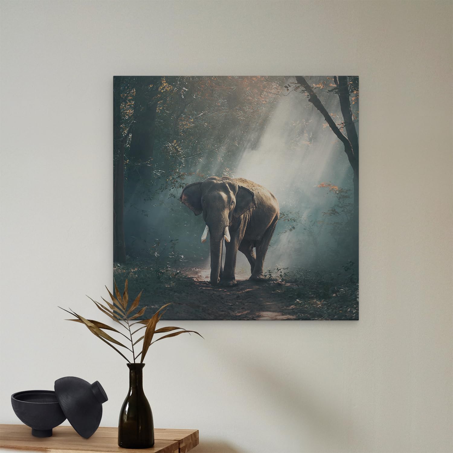 Artaza Cuadros Decoración Salón Modernos Elefante - 50x50 cm - Cuadros Decorativos Animales - Decoración Pared Bosque - Lienzos Naturaleza