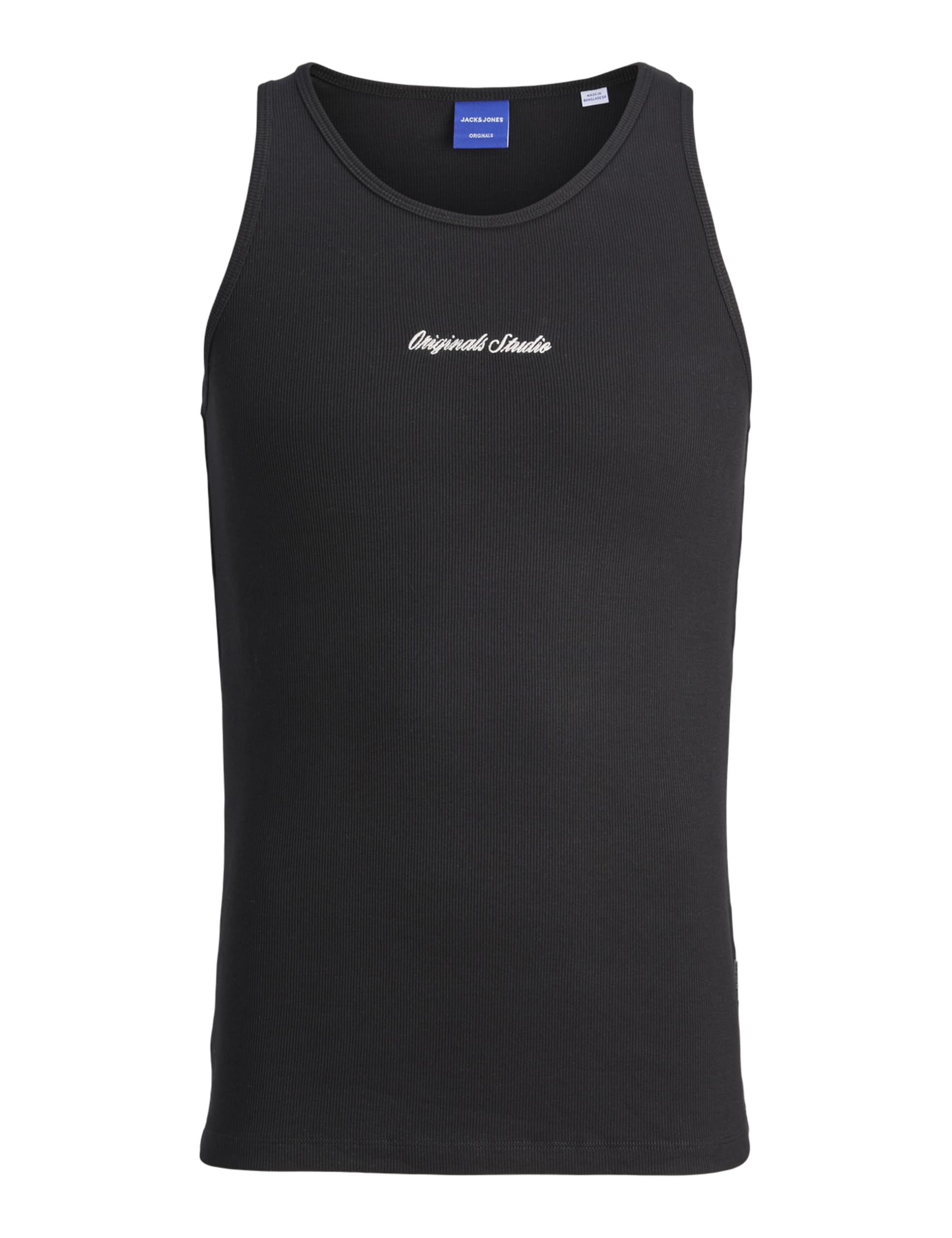 JACK & JONES Tank Top Jornorrebro Rib Tank Top, Black, XXL Men
