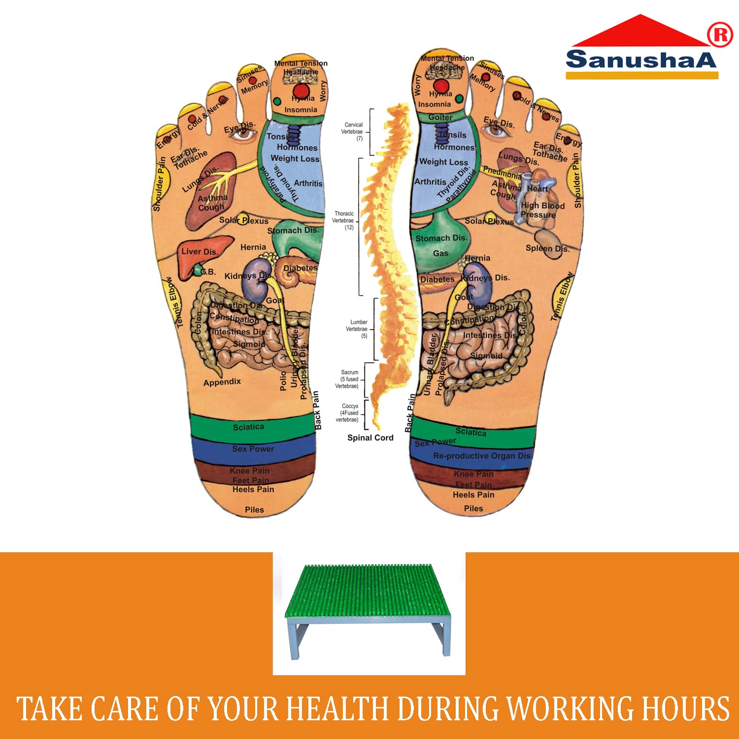 Removable acupressure massage accumulated plastic top sheet under Sanusha Metal Foot Rest Stool Desk | Relieving foot pain and improvement in blood circulation. Color Dark Slate Base | 1 pack of 1 Removable acupressure massage accumulated plastic top sheet under Sanusha Metal Foot Rest Stool Desk | Relieving foot pain and improvement in blood circulation. Color Dark Slate Base | 1 pack of 1