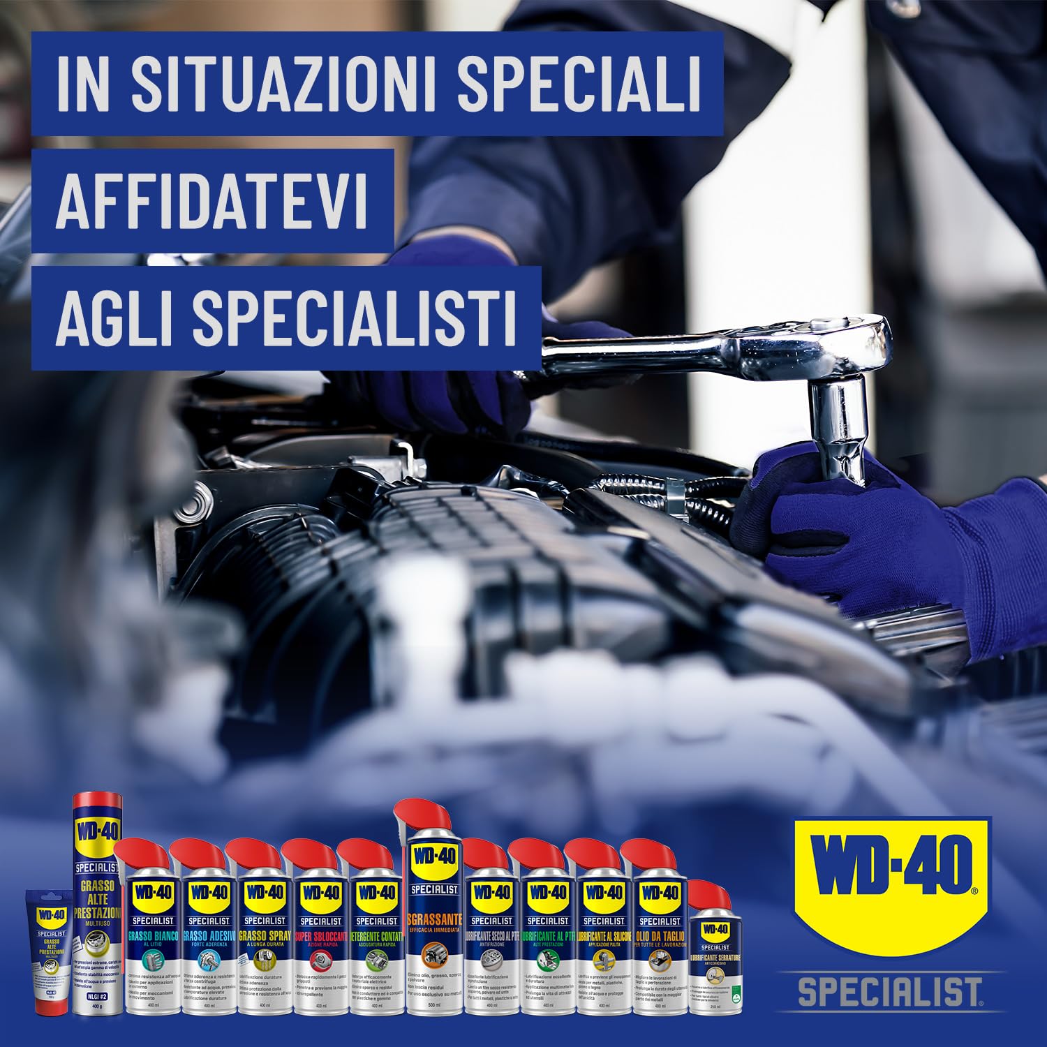 WD-40 Specialist Lubrificante al Silicone 400 ml - Spray Resistente a Temperature fino 200°C - Valvola 360° per Metalli, Plastica, Gomma e Legno - Protezione da Umidità