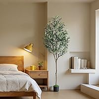 Alupssuc 6ft Artificial Olive Tree - Lifelike Faux Potted Plant with Fruits & Realistic Leaves for Indoor Home Office Decor