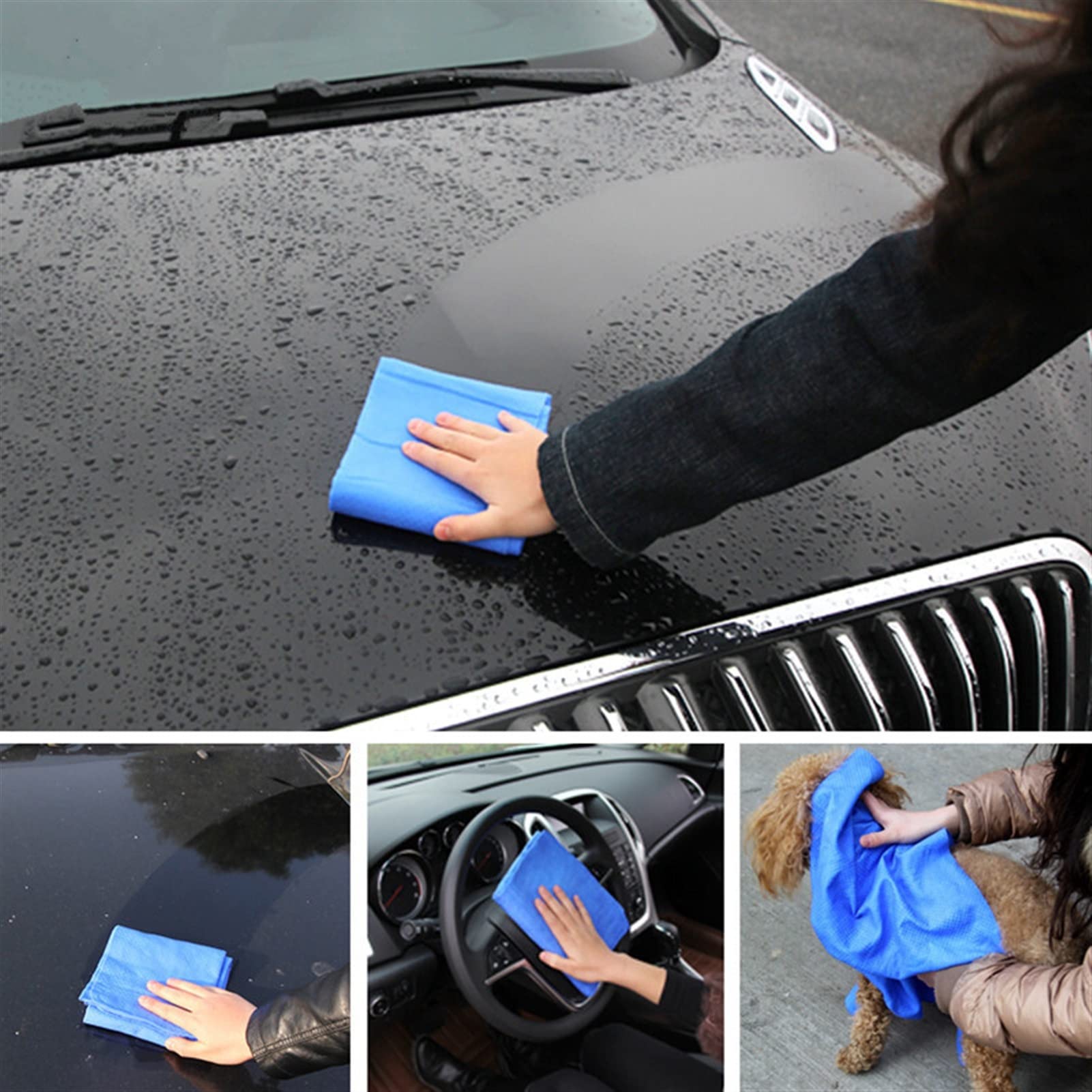 ACiyD 66 * 43 * 0.2 CM Pulizia dell'auto Salviette in Microfibra ad Alto Assorbente Asciugamano Asciutto per Capelli magici Pelle di Daino Sintetica PVA Chamois Cham Quality