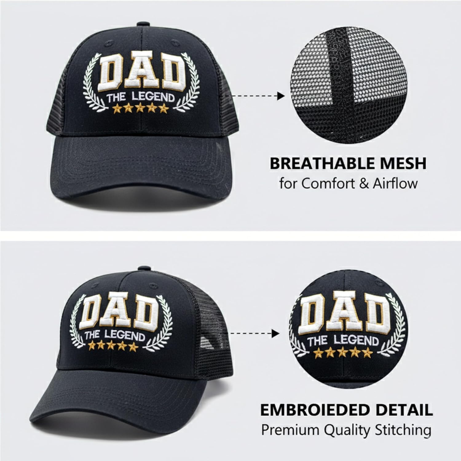 Gifts for Dad's from Daughter Son Wife Birthday Gifts for Men for Dad Worlds Best Dad Hat Gifts for Men Dad Black - Image 2