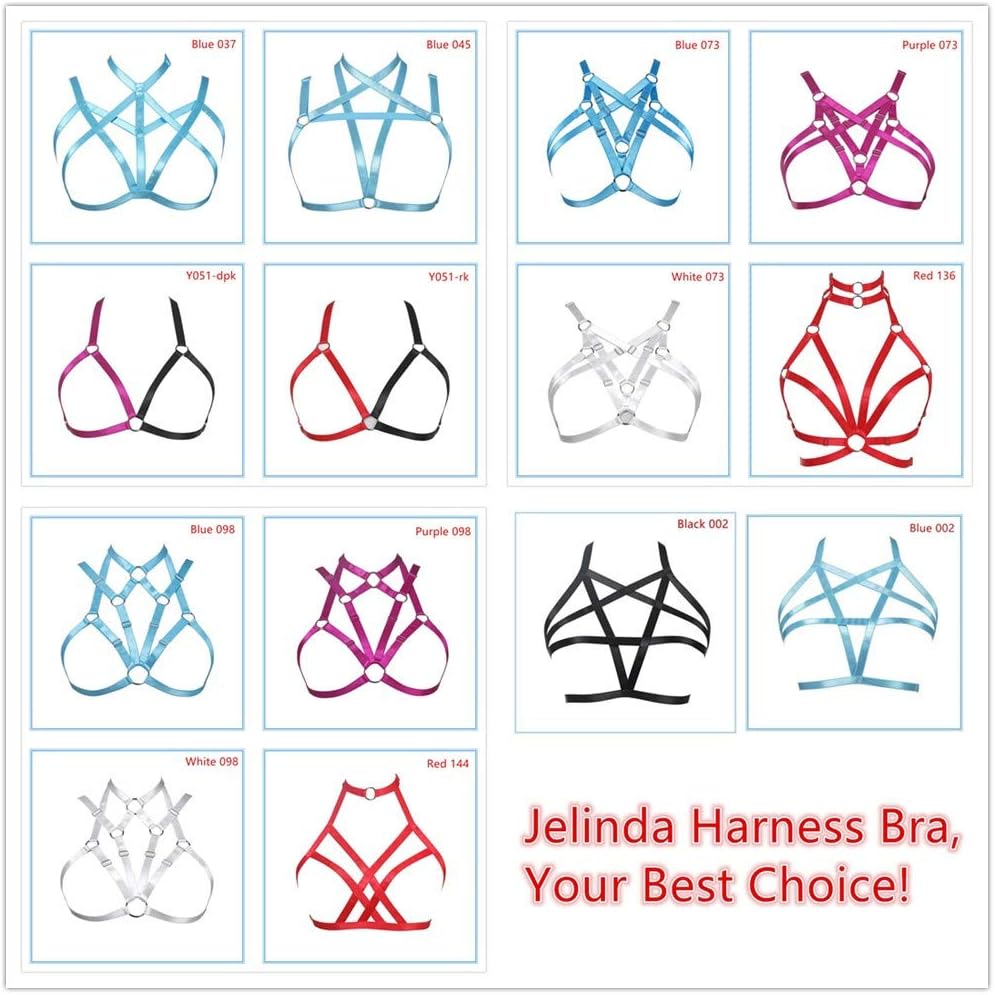 Harness Bra,Body Harness Strappy Lingerie cage Chest for Women (White y073)