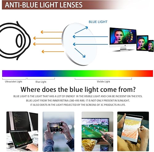 Miniatura 6 de STASTEND 3 Pack Progressive Multifocus Reading Glasses Blue Light Blocking Multifocal Readers for Women Men with Spring Hinge