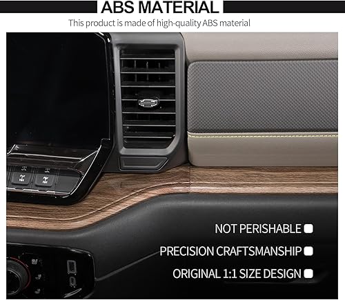 Miniatura 5 de Voodonala Cubierta para tablero de consola central para Chevy Silverado 2022+ compatible con Chevrolet Silverado 2022+ (2 unidadesjuego, madera)