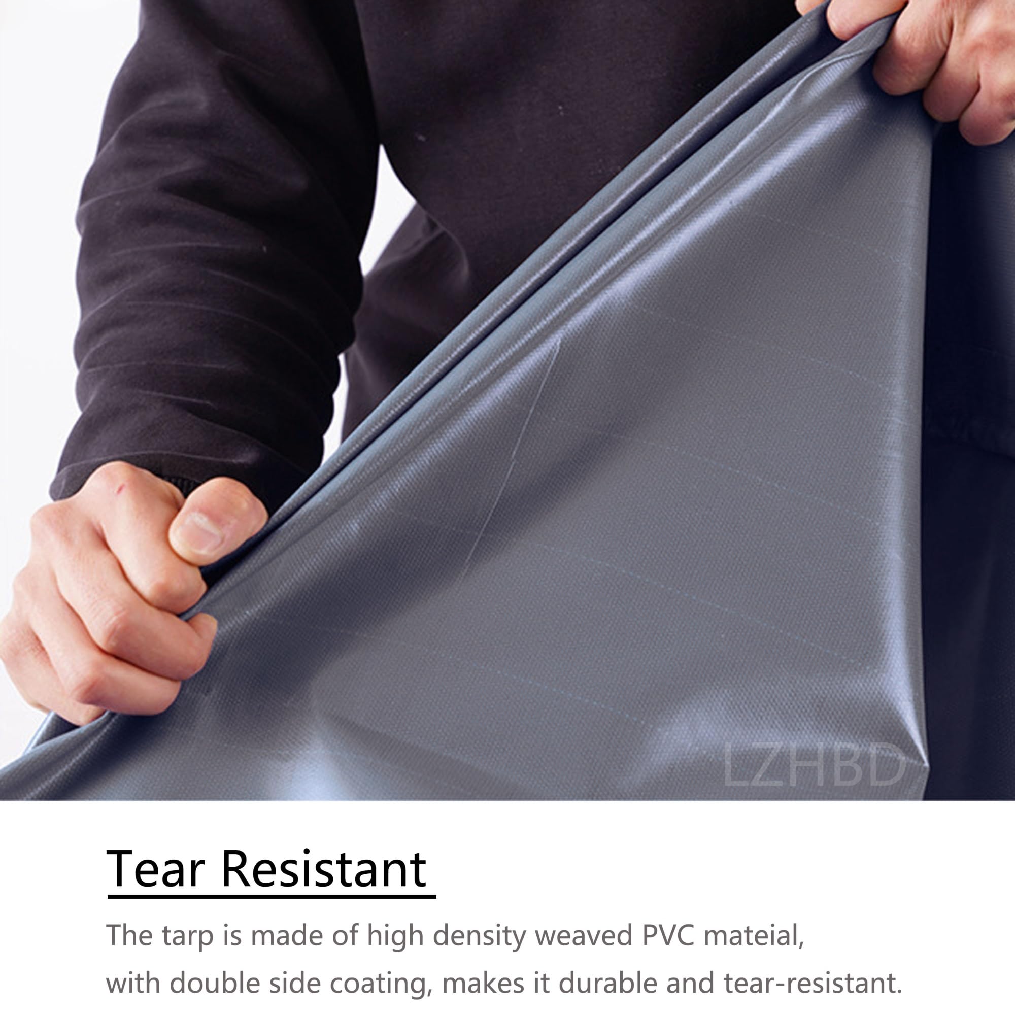 Lona para Techos Máximo Rendimiento 2.5x7.5 m 500g/m² Lona Impermeable para Techadores y Carpinteros, para protección de vehículos y Muebles de jardín, colocación de Piscinas LXX94W, Gris