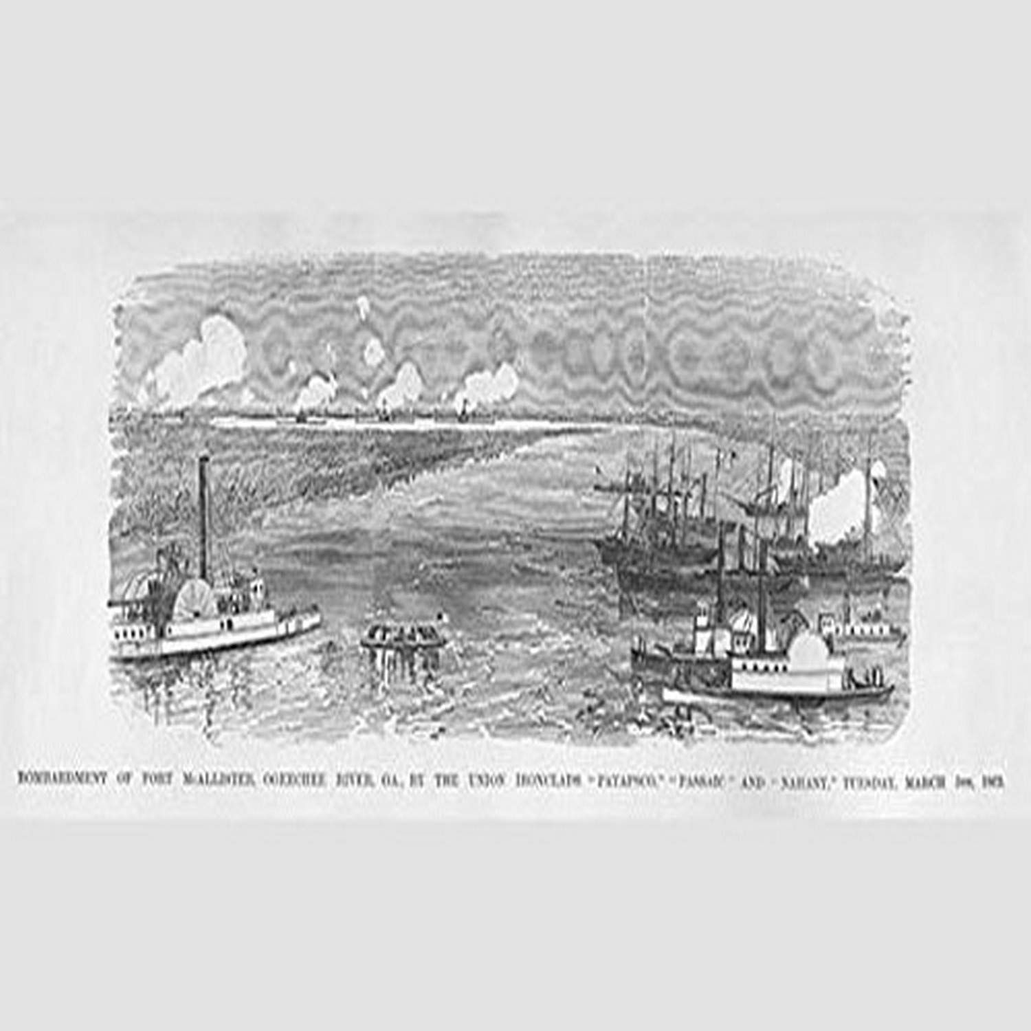 Buyenlarge 'Bombardment of Fort McAllister, Ogeechee River' Paper Poster, 20 by 30-Inch