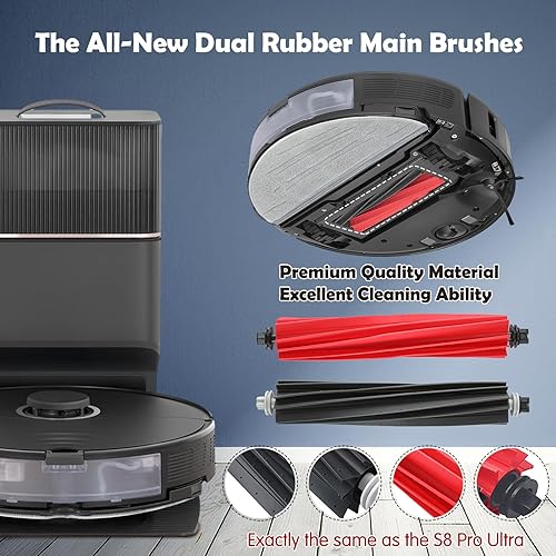 Miniatura 3 de S8 Pro Ultra Kit de accesorios para aspiradora Roborock S8 Pro Ultra, 1 juego de cepillo principal, 1 cepillo rodante, 4 filtros HEPA, 4 cepillos