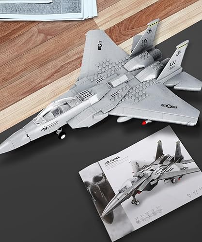 Miniatura 2 de F15 Fighter Egale - Juego de ladrillos de construcción de aviones militares, compatible con aviones y jets Lego, regalos de construcción y juguetes