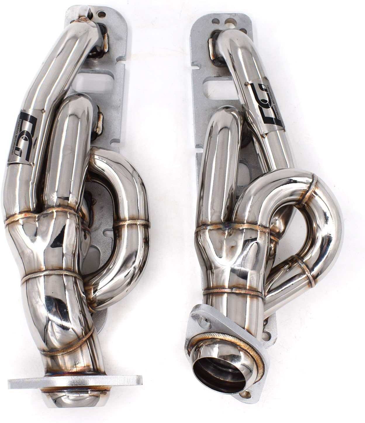Exhaust Headers 1-5/8 x 2-1/2 in. 304 Stainless Steel Polished Finish for 2009-2017 RAM 1500 Pickup Truck 5.7L Hemi V8