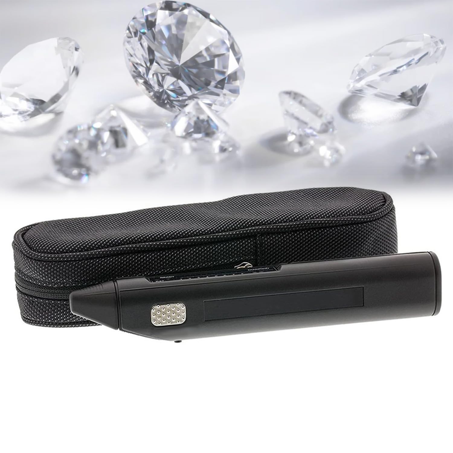Bolígrafo probador de diamante portátil con sonda retráctil, punta de 0,6 mm, pantalla LED, alarma de metal, para principiantes y expertos