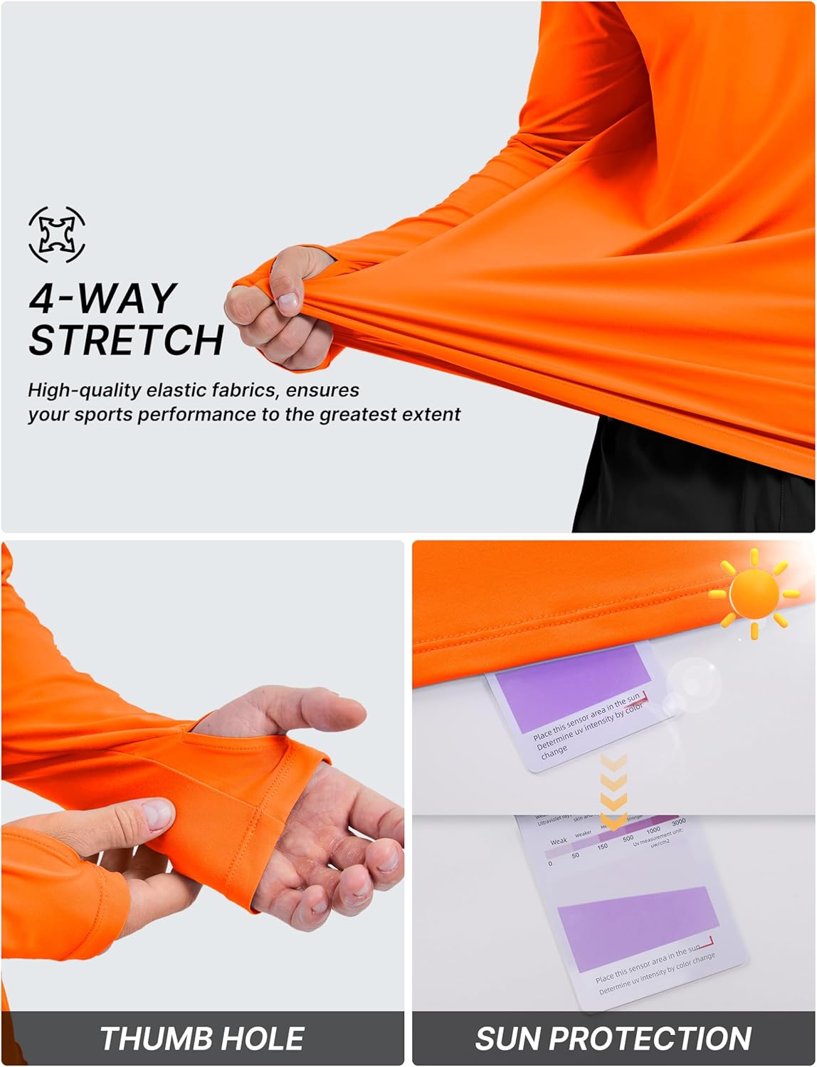 TACVASEN Men's Rash Guard Sun Hoodie Long Sleeve UPF 50+ Sun Protection SPF Quick Dry Hiking Swim Fishing Shirt