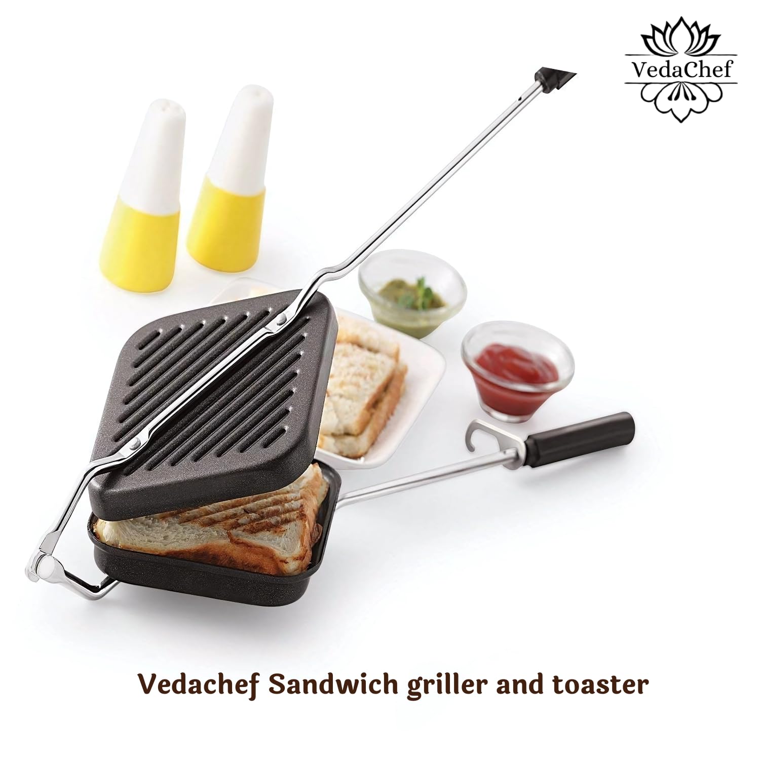 VedaChef Grill Sandwich Toaster - Crispy Sandwiches! -4