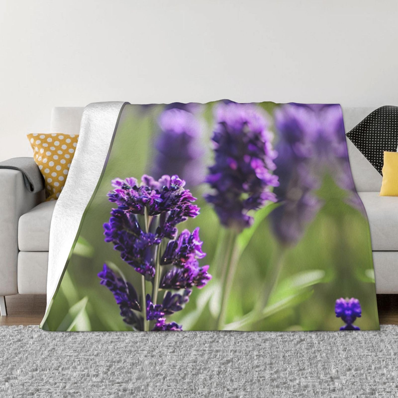 Couverture polaire lavande en flanelle pelucheuse de qualité supérieure