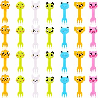 28 Pieces Animal Food Picks for Lunchbox, Mini Fun Fruit Picks for Lunch Accessories, Lunch Picks for Bento Box Essentials, Cute Reusable Toothpicks Forks for Picky Eaters, BPA-Free