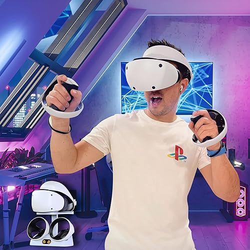 Miniatura 6 de Charging Station for PS VR2 Sense Controllers with Headset Holder, Virtual Reality Charger Stand Dock PSVR2 Headset Display Accessories