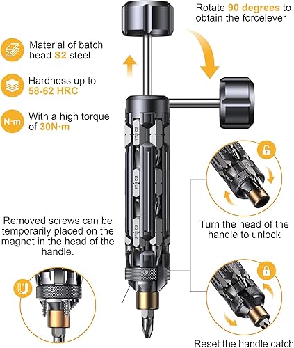 Miniatura 9 de JOREST Juego de destornilladores multipunta 19 en 1, regalos de Navidad para hombres, papá y él, herramientas únicas regalos para cumpleaños de