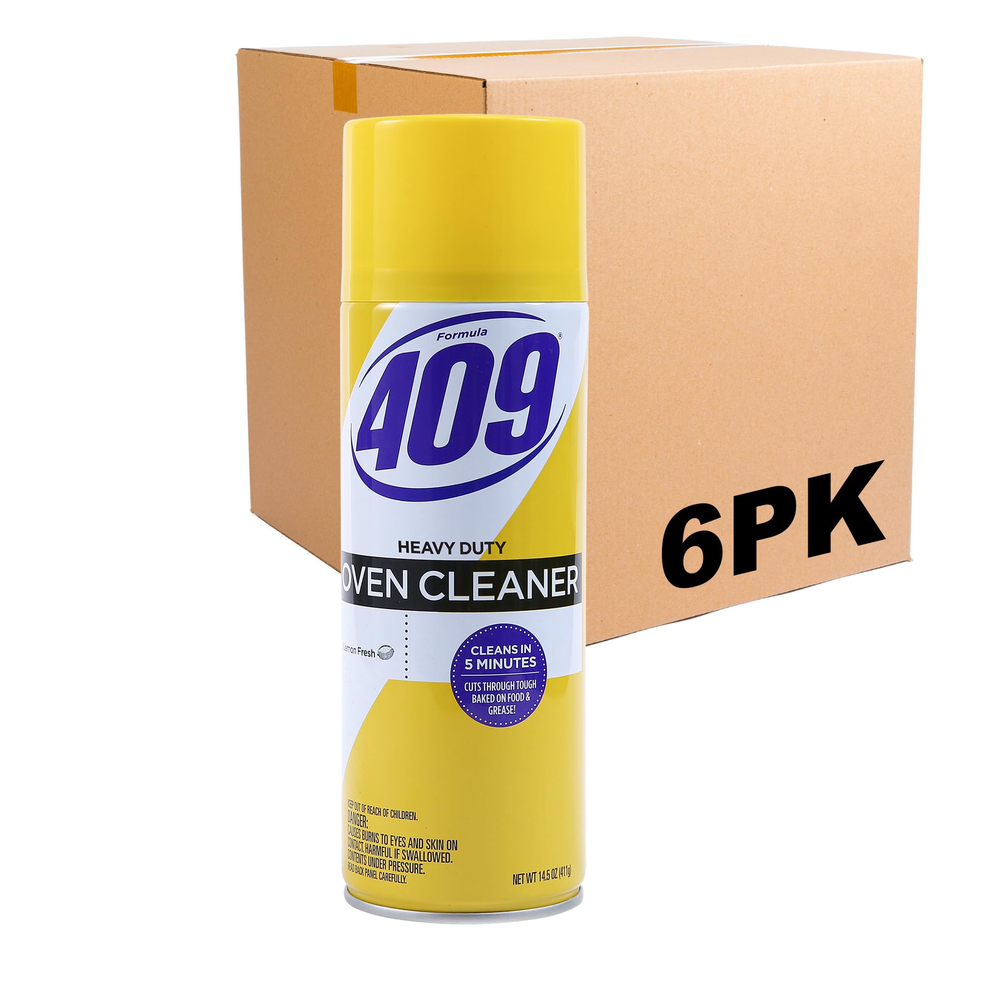 409 Heavy Duty Spray-On Oven Cleaner | Cuts Through Grease & Grime on Contact | A Powerful Clean You Can Trust | Lemon Scent, 14.5 Ounces - 6 Pack Spray Cans Heavy Duty Oven Cleaner