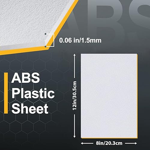 Miniatura 2 de Kinlink Hoja de plástico ABS blanco de 8 x 12 x 0.06 pulgadas, flexible resistencia al impacto moldeable y alta resistencia de 116 pulgadas de